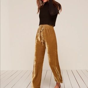 Reformation Stefan silk velvet pant